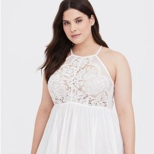 *NEW* white lace halter babydoll plus lingerie